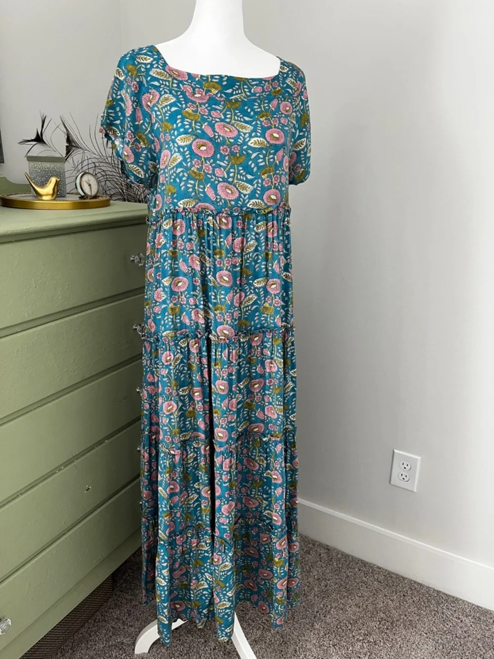 Natural Life Berkley Dress - Blue Floral Vines (Small) - Picture 5 of 5